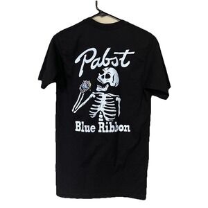 Pabst Blue Ribbon (PBR) Officially Licensed Skull Skeleton Beer T-Shirt Unisex M